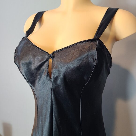 Vtg Cacique Satin Maxi Slip Dress Romantic Whimsigoth Sz Medium New 1920s Y2K - Picture 3 of 11